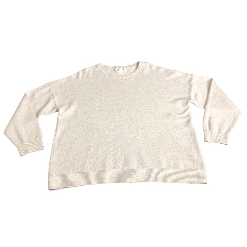 Treasure & Bond Sweater Womens XL Beige Merino Wool Blend Crewneck Pullover Chic